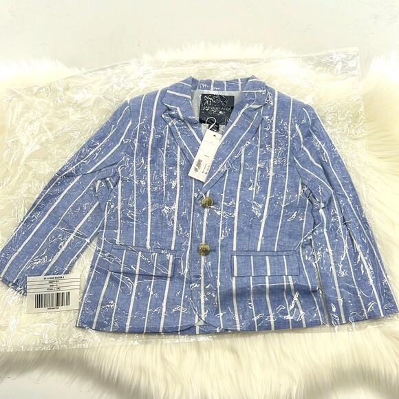 Janie and Jack Stripe Two Button Blazer - Blue/White - 3 - New with tags